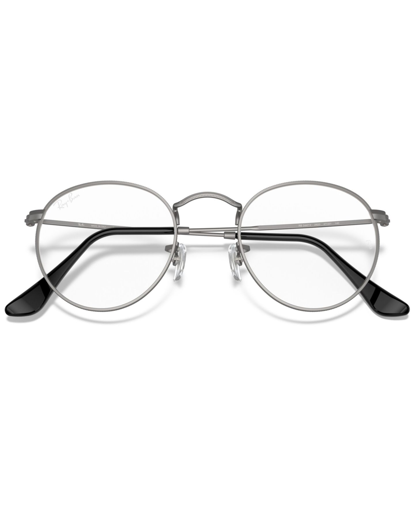 Очки Ray-Ban Unisex Round Metal RB3447V Round Metal Eyeglasses, цвет: Чёрный серебряный — фото 11
