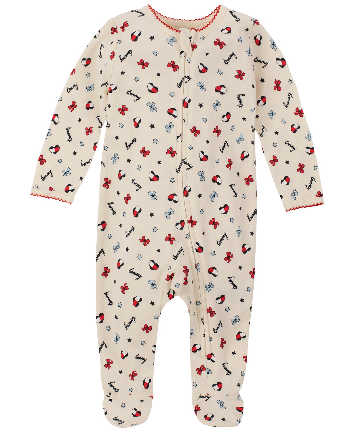 Baby Girls Logo Print Long Sleeves Footie Coverall