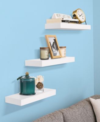3 Pack 16 Inch  Floating Shelves - for Bedroom, Kitchen, Living Room, Office