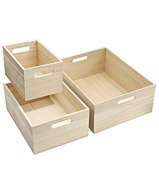 Wood Unfinished Crates Set, Pack of 3