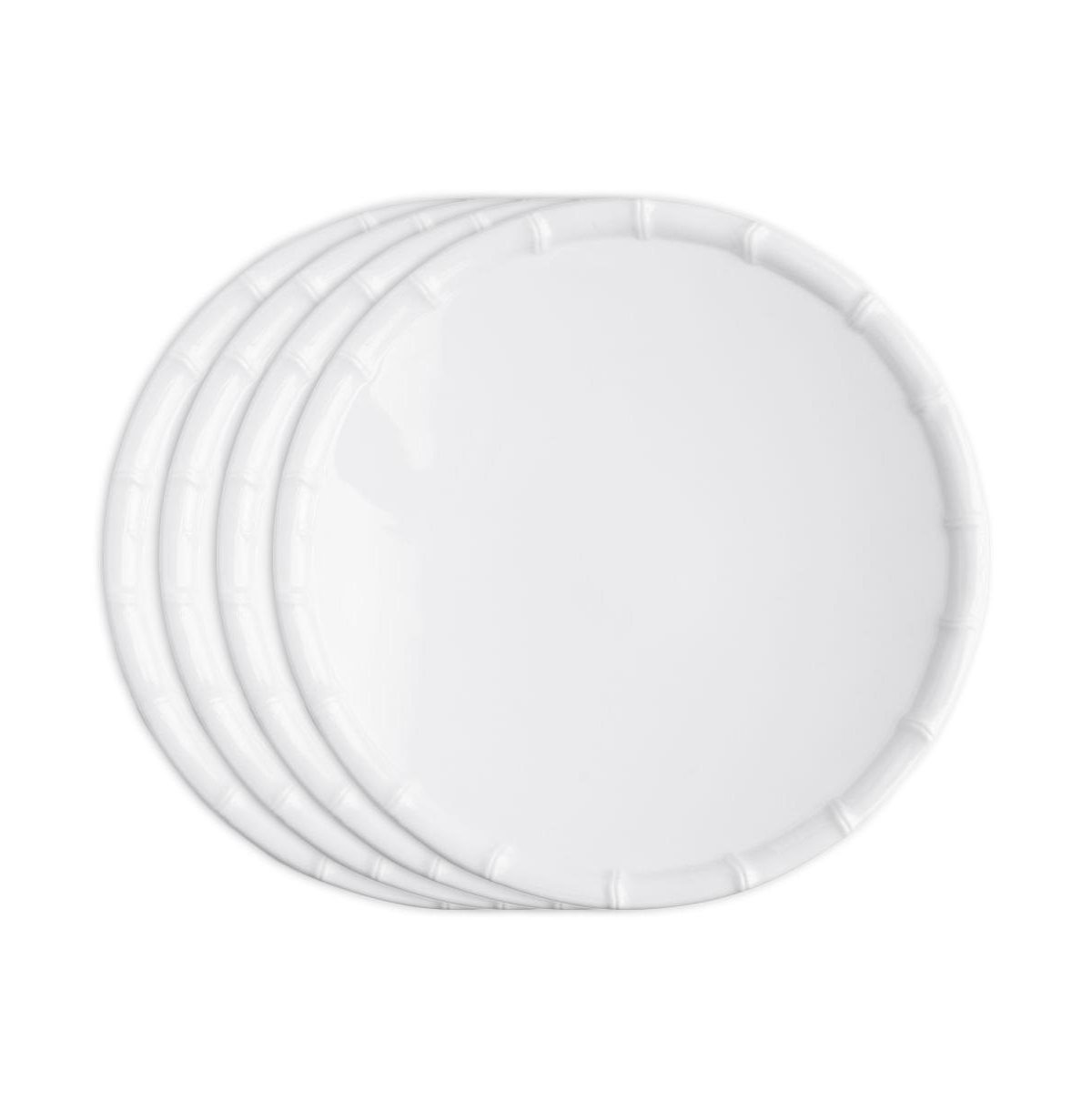 Melamine Zen Bamboo 11" Dinner Plates, Set of 4 - White