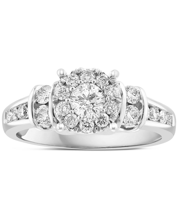 EFFY Collection EFFY® Diamond Halo Engagement Ring (1 ct. t.w.) in 14k ...