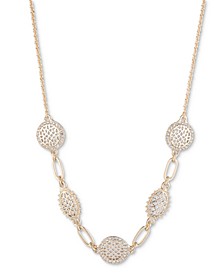 Gold-Tone Pavé Crystal 16" Frontal Necklace