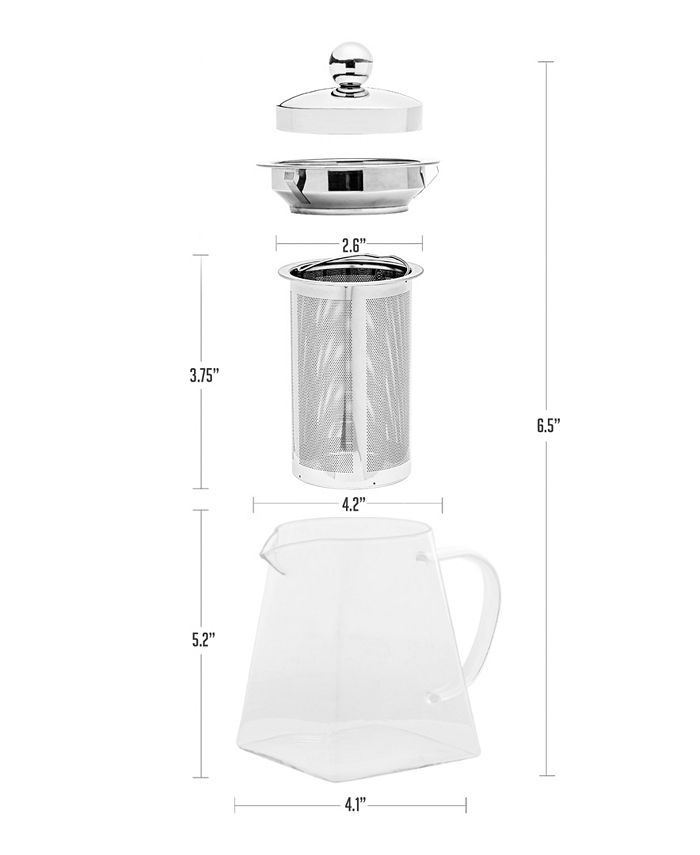 OVENTE Glass Teapot with Removable StainlessSteel Infuser FGI27T, 27