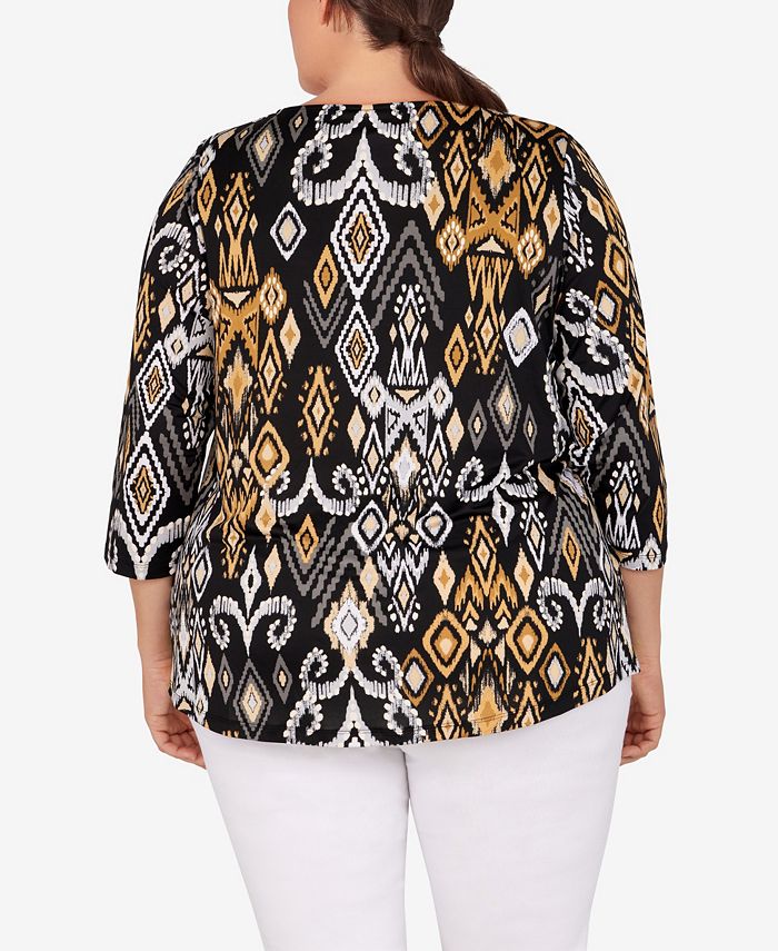 Ruby Rd. Plus Size Puff Print Ikat Top & Reviews - Tops - Plus Sizes ...