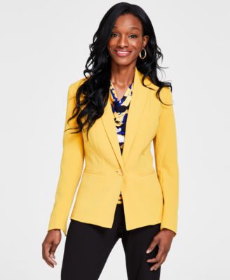 Crepe One-Button Blazer