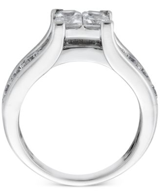 Diamond Princess & Round 3-Pc Bridal Set (4 ct. t.w.) in 14k White Gold