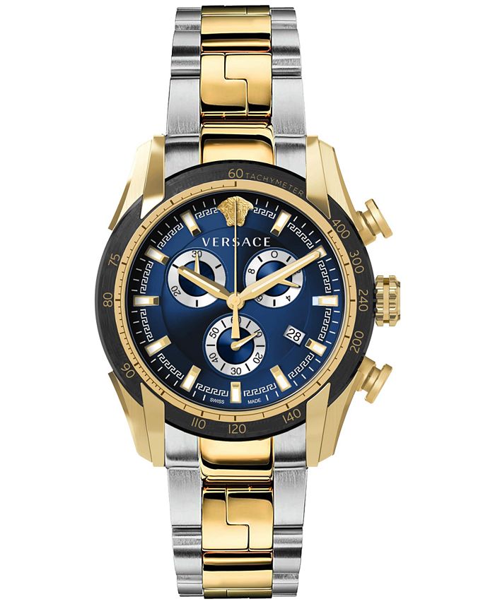 Versace Men's Swiss Chronograph V-Ray Two Tone Stainless Steel