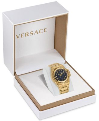 Men's Swiss Greca Reaction Gold-Tone Stainless Steel Bracelet Watch 44mm