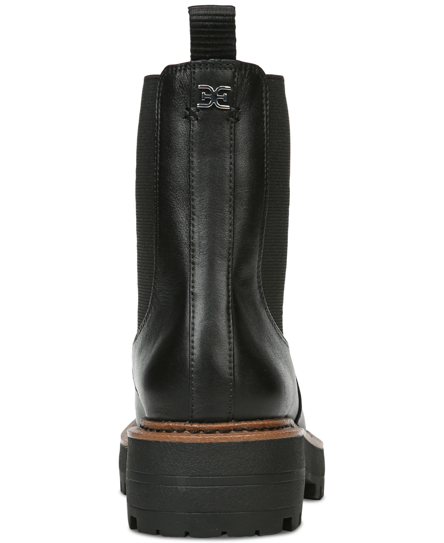Женские ботинки Sam Edelman Laguna Lug-Sole Chelsea Booties, цвет: Чёрный кожаный — фото 3