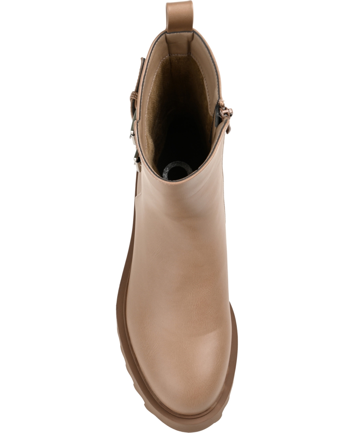 Journee Collection Women's Yasmine Lug Sole Mid Shaft Moto Booties