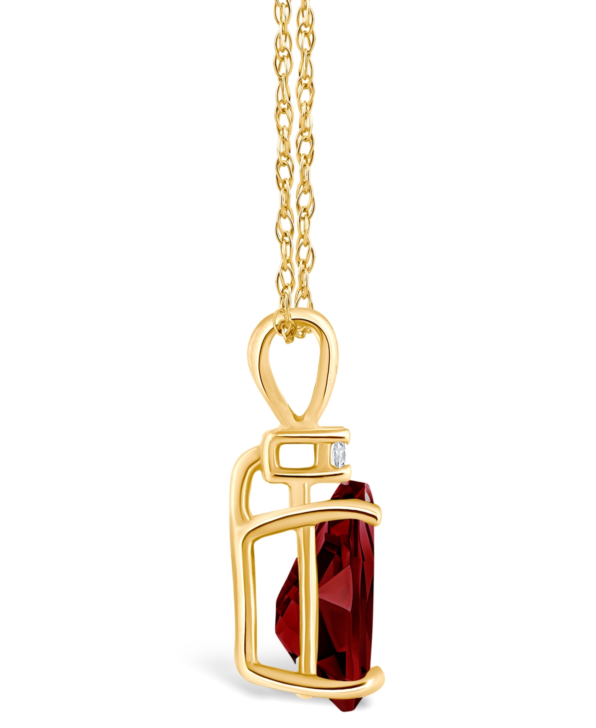 Garnet (1-1/5 ct. t.w.) and Diamond Accent Pendant Necklace in 14K Yellowor 14K White- Gold