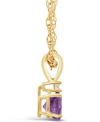 Amethyst (1/2 ct. t.w.) and Diamond Accent Pendant Necklace in 14K Yellow Gold or 14K White Gold