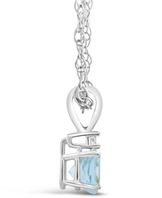 Aquamarine (1/2 ct. t.w.) and Diamond Accent Pendant Necklace in 14K Yellow Gold or 14K White Gold