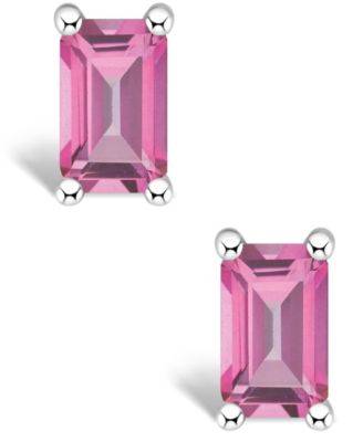 Pink Topaz (3/4 ct. t.w.) Stud Earrings in 14K White Gold or 14K Yellow Gold