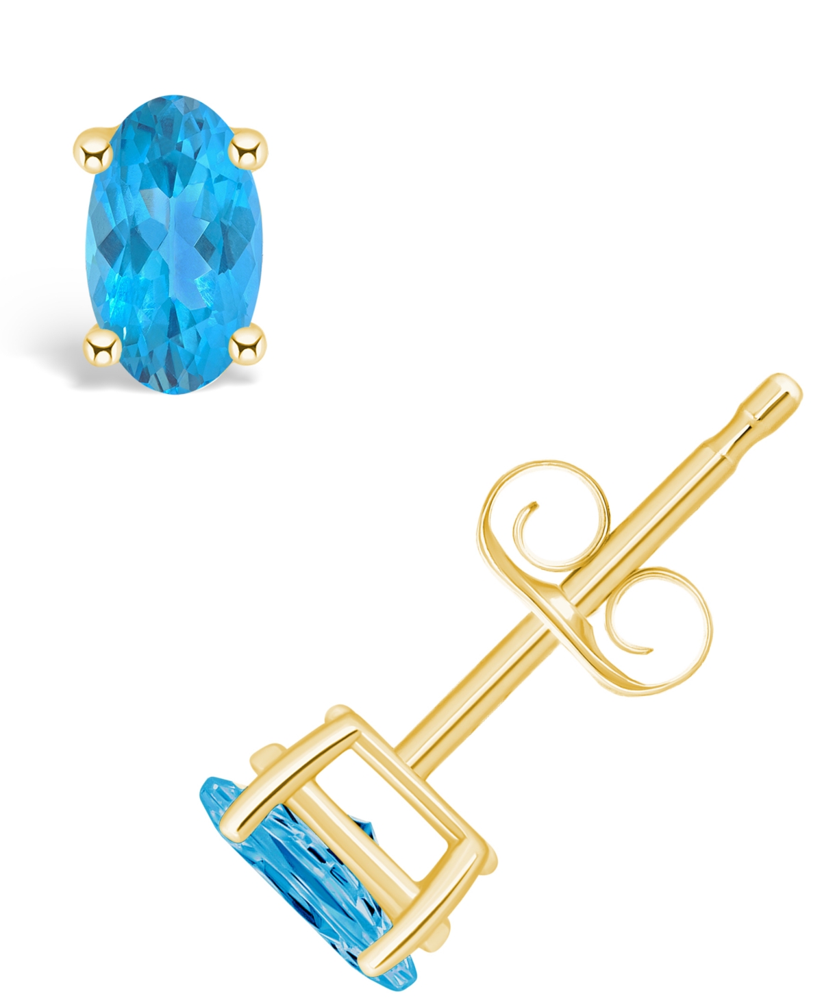 Blue Topaz (1/2 ct. t.w.) Stud Earrings in 14K Whiteor 14K- Gold
