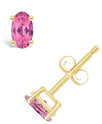 Pink Topaz (1/2 ct. t.w.) Stud Earrings in 14K White Gold or 14K Yellow Gold