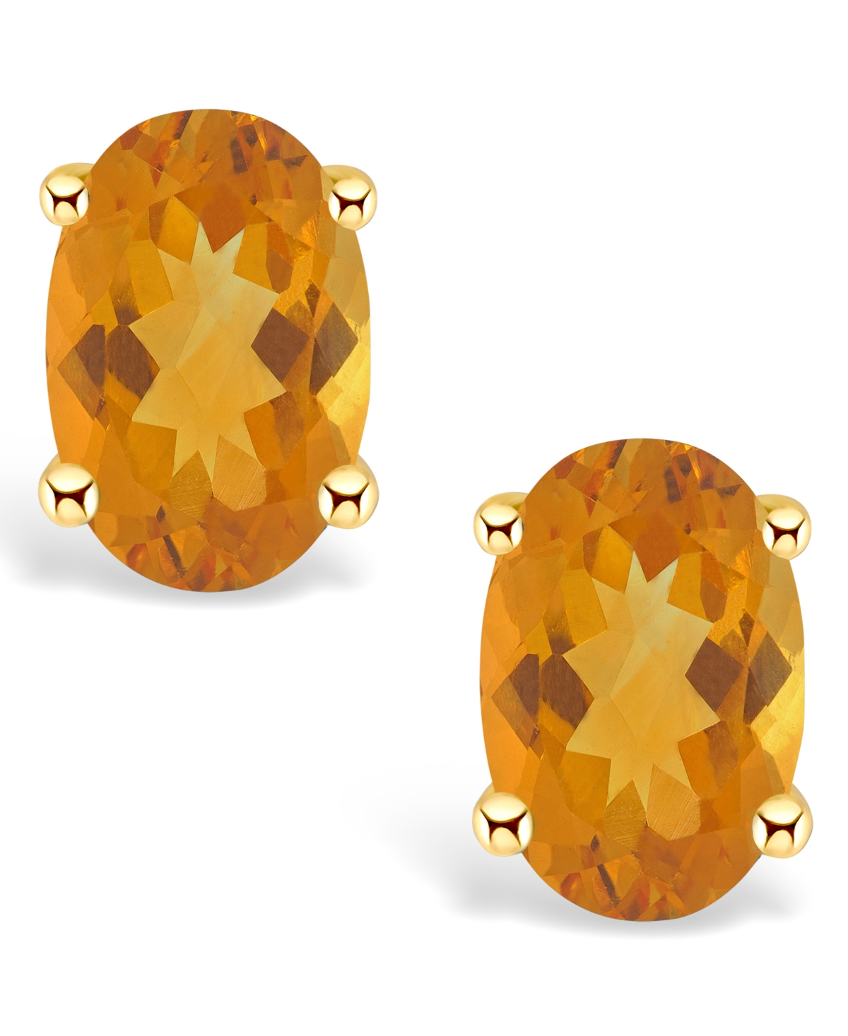 Citrine (7/8 ct. t.w.) Stud Earrings in 14K Yellowor 14K White- Gold