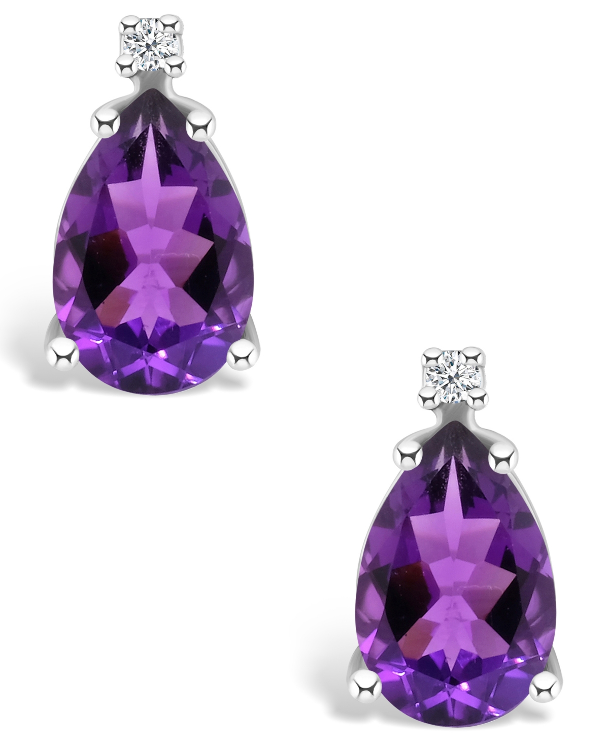 Amethyst (1-7/8 ct. t.w.) and Diamond Accent Stud Earrings in 14K Yellow Gold or 14K- White Gold