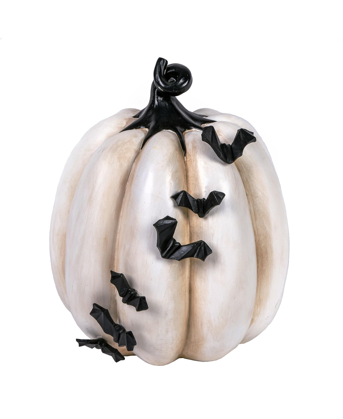 9" Halloween Crawling Bats Pumpkin - White
