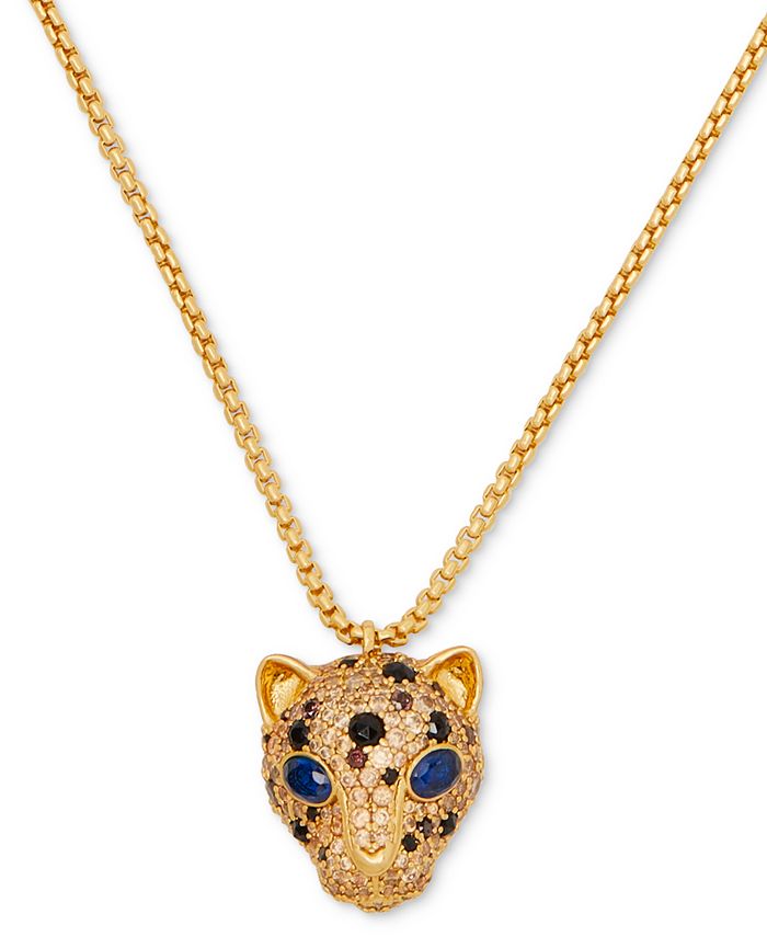 kate spade new york Gold-Tone Multicolor Crystal Leopard Pendant ...