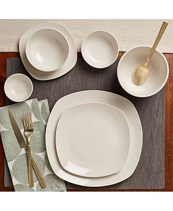 Tabletops Unlimited - Soft Square 42-Pc. Dinnerware Set, Service for 6