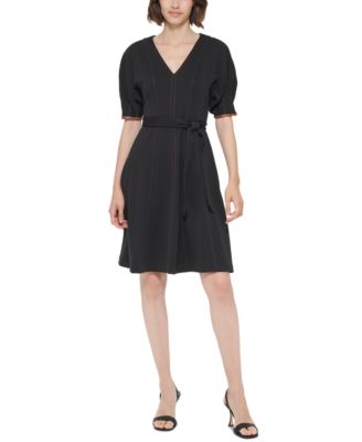 Calvin Klein - Women's Belted A-Line Dress