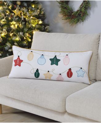 ID HOME FASHIONS - Holly Jolly Embroidered and Applique Decorative Christmas pillow