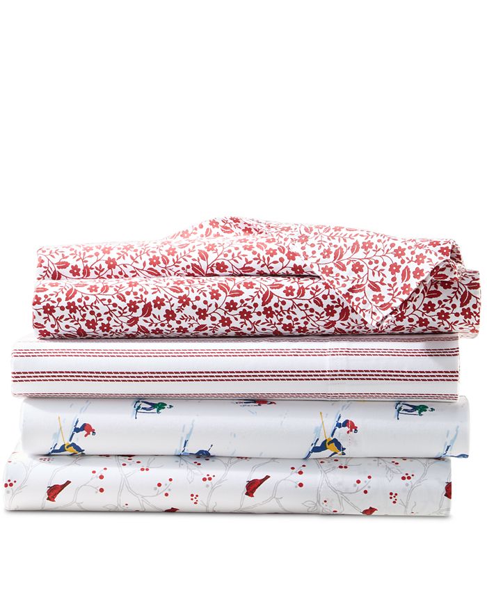 Charter Club Holiday Cotton 4Pc. Sheet Set, King, Created for Macy's