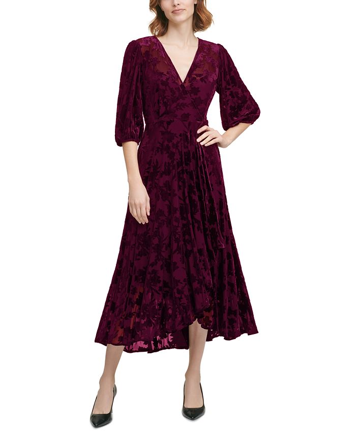 Descubrir 56+ imagen calvin klein burgundy velvet dress