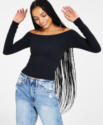 LNA - Women's Brio Off-The-Shoulder Long-Sleeve Top