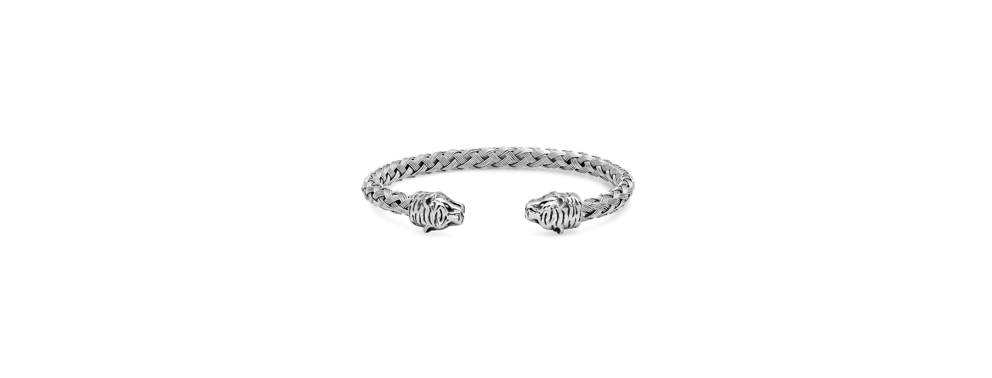 Steeltime Braided Wire Tiger Head Bracelet