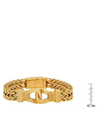 Double Row Wheat Chain Accent Buckle Bracelet
