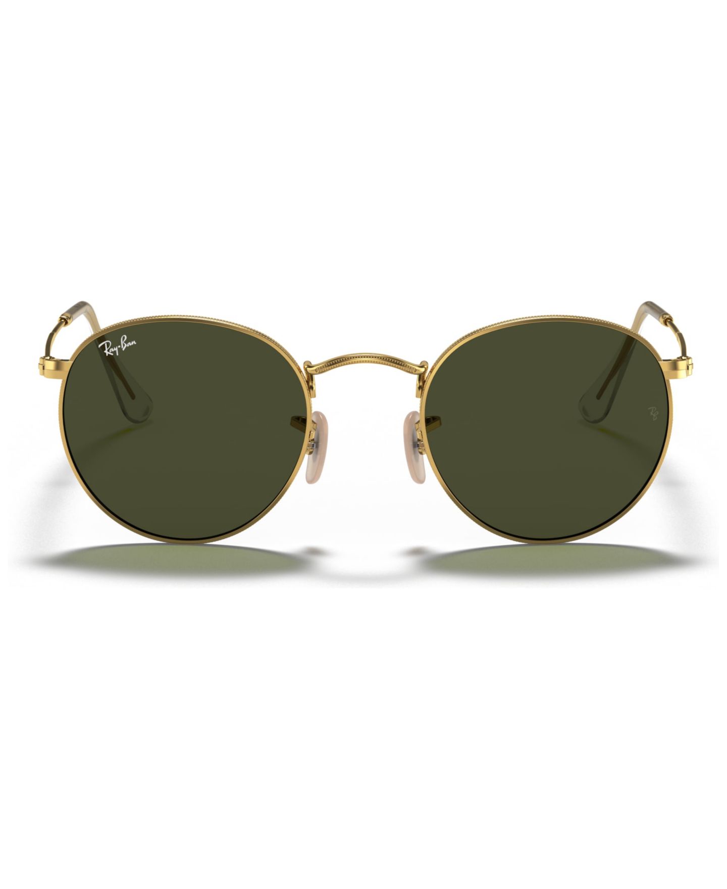 Солнцезащитные очки Ray-Ban Unisex Round Metal Sunglasses, RB3447, цвет: Золотой зелёный — фото 5