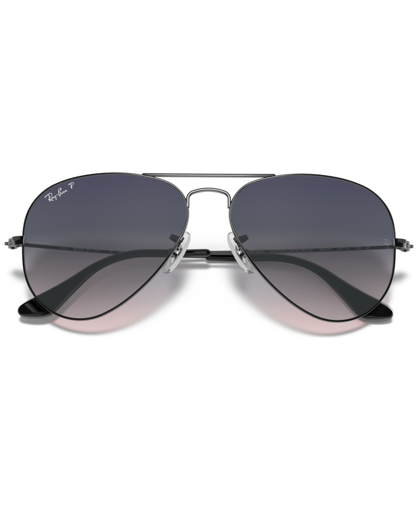 Солнцезащитные очки Ray-Ban Polarized Unisex Sunglasses, RB3025 Aviator Gradient, цвет: Графитовый / Синий — фото 5