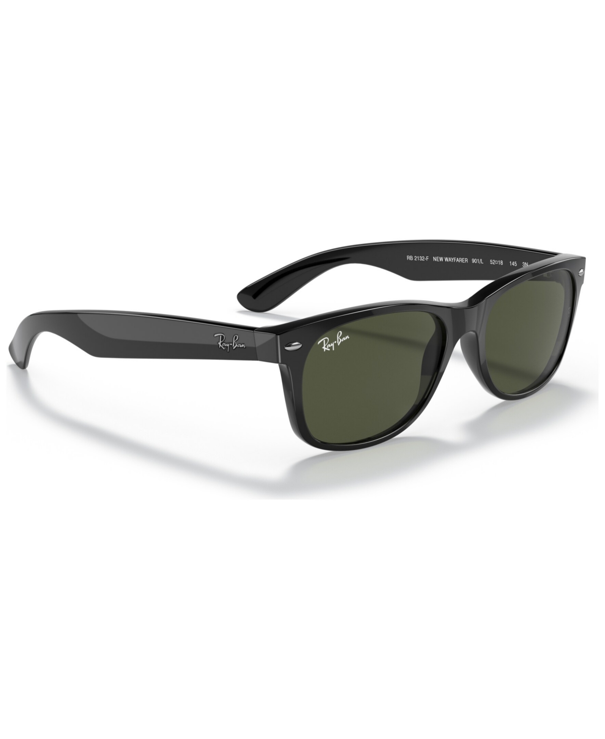 Ray Ban Unisex Polarized Low Bridge Fit Sunglasses, Rb2132f New Wayfarer Classic 55 In Black
