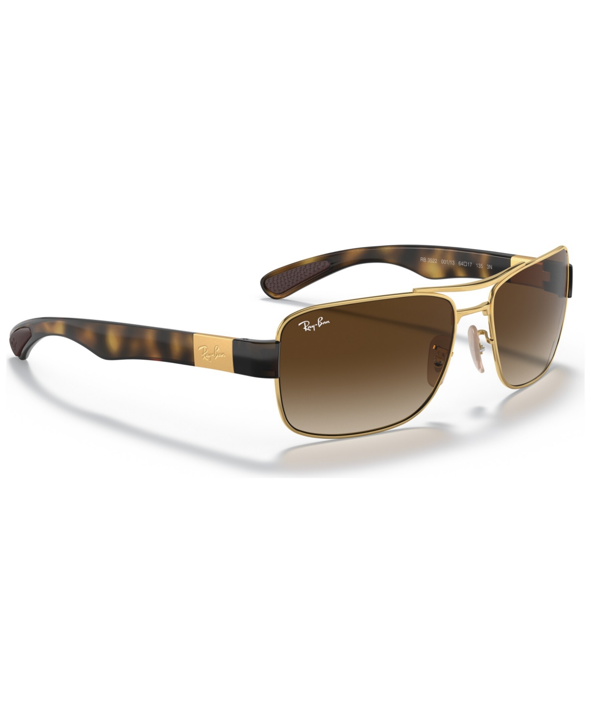Shop Ray Ban Sunglasses, Rb3522 In Gold,brown Grad