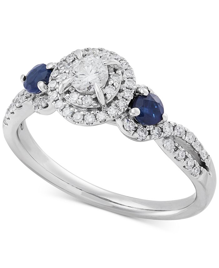 Macy's sapphire and diamond on sale ring