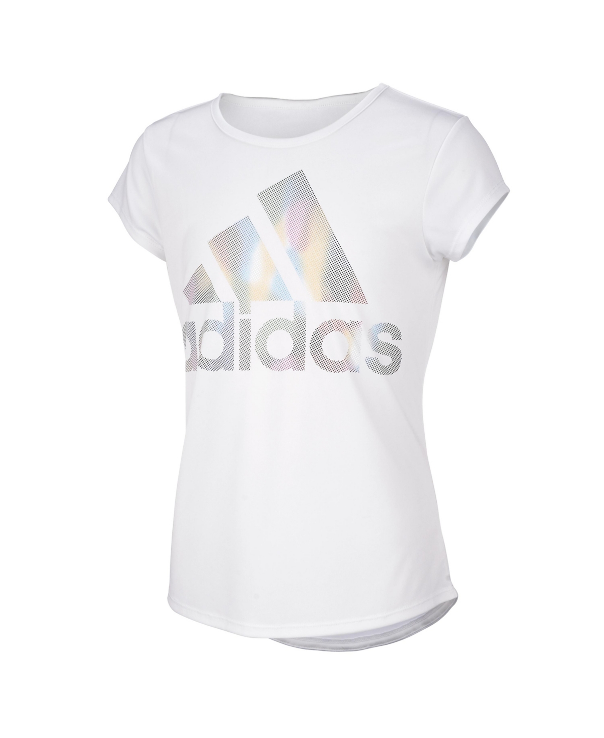 adidas Big Girls Short Sleeve Aeroready Rainbow Logo Foil T-shirt, Extended Sizes