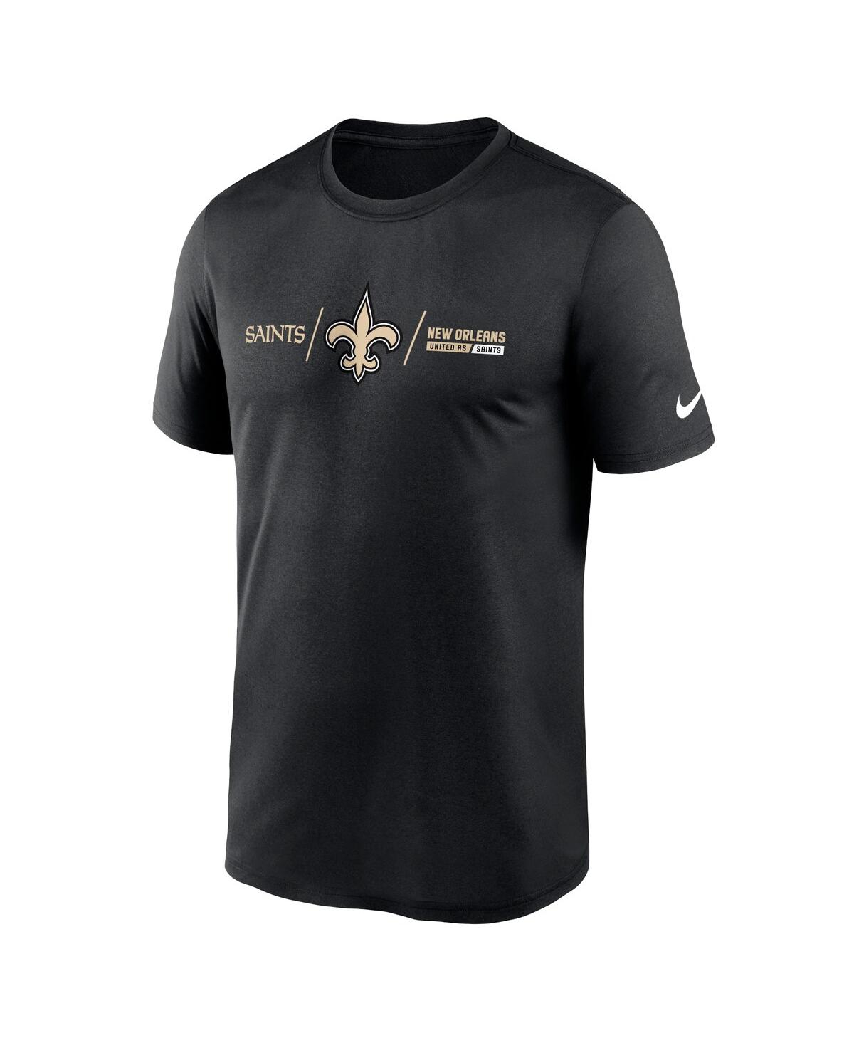 Nike Black New Orleans Saints Horizontal Lockup Legend Performance T-shirt In Black