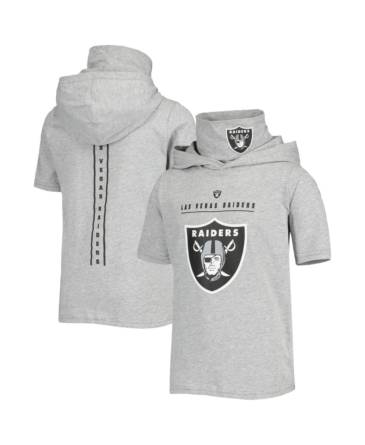 Shop Outerstuff Big Boys Heathered Gray Las Vegas Raiders On Guard Hoodie T-shirt