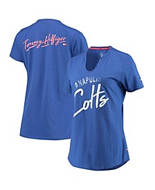 Women's Royal Indianapolis Colts Riley V-Neck T-shirt
