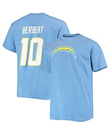 Men's Branded Justin Herbert Powder Blue Los Angeles Chargers Big and Tall Player Name and Number T-shirt