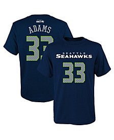 Youth Boys Jamal Adams College Navy Seattle Seahawks Mainliner Player Name and Number T-shirt
