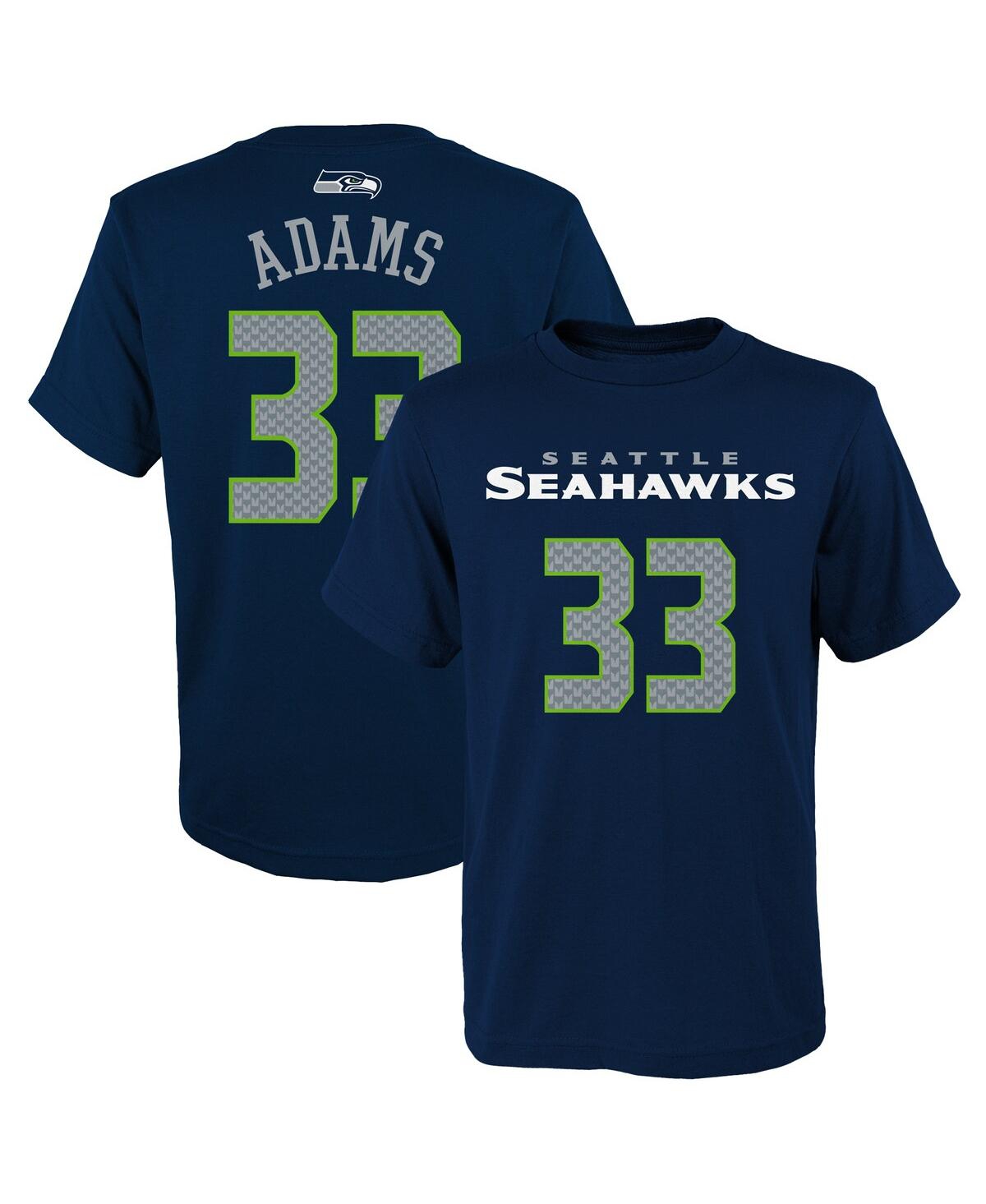 OUTERSTUFF BIG BOYS JAMAL ADAMS COLLEGE NAVY SEATTLE SEAHAWKS MAINLINER PLAYER NAME AND NUMBER T-SHIRT