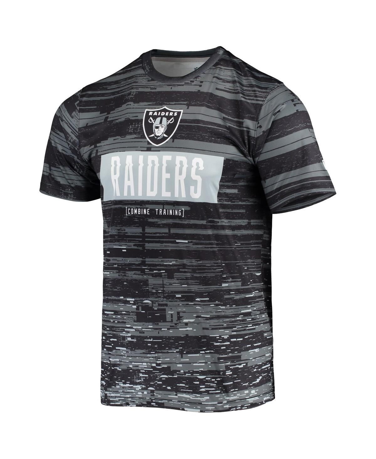 NEW ERA MEN'S NEW ERA BLACK LAS VEGAS RAIDERS COMBINE AUTHENTIC SWEEP T-SHIRT 