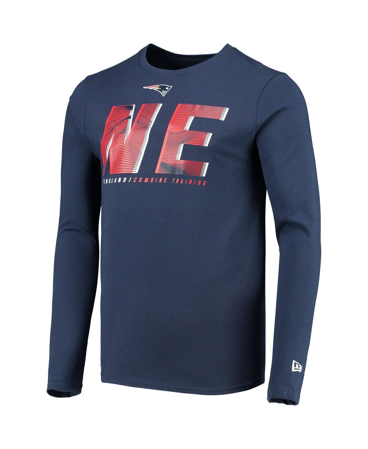 New Era Navy New England Patriots Combine Authentic Static Abbreviation Long Sleeve T-shirt In Navy