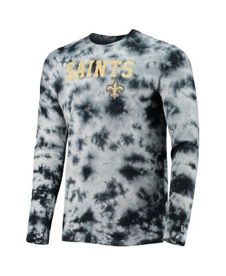 Men's Black New Orleans Saints Tie-Dye Long Sleeve T-shirt