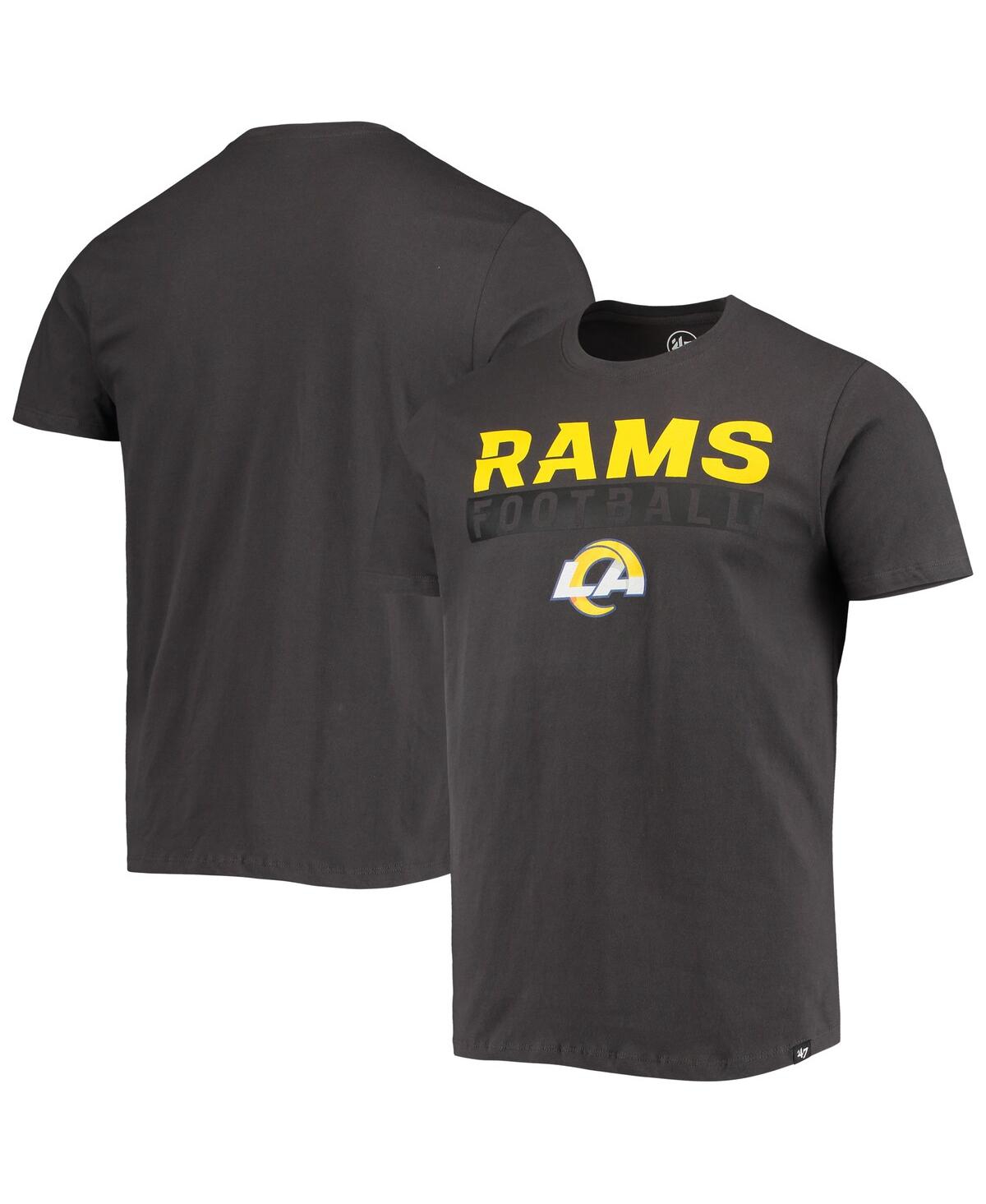 Shop 47 Brand Men's '47 Charcoal Los Angeles Rams Dark Ops Super Rival T-shirt