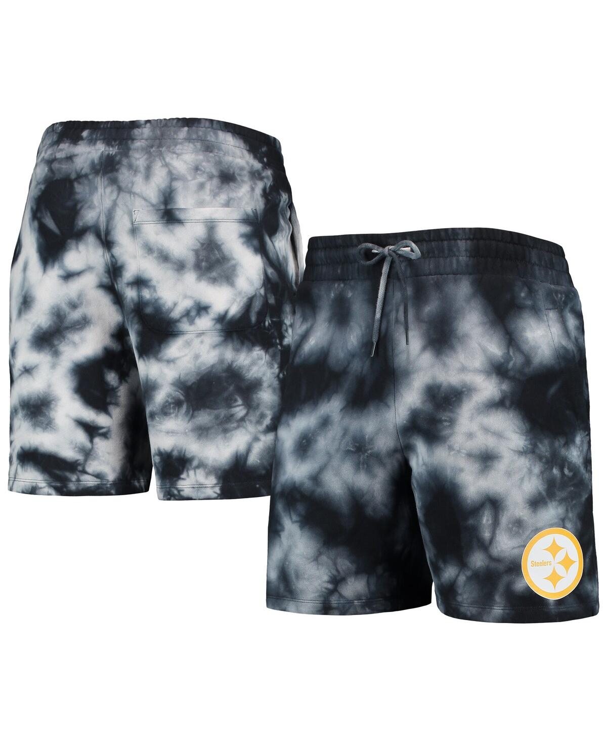 Shop New Era Men's  Black Pittsburgh Steelers Tie-dye Shorts